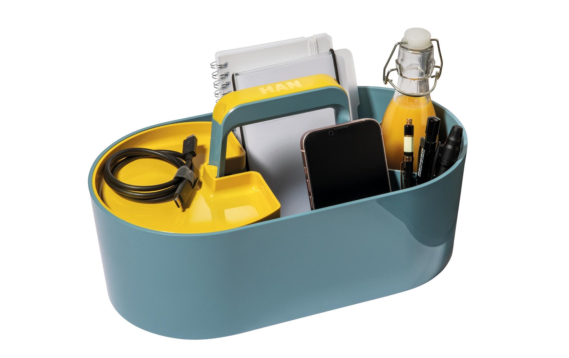 HAN Werkzeugkasten LOFT 1200-12 Aufbewahrungsbox – 10,5 l, mit Trennfächern, hellblau, ABS, B 340 × H 188 × T 187 mm