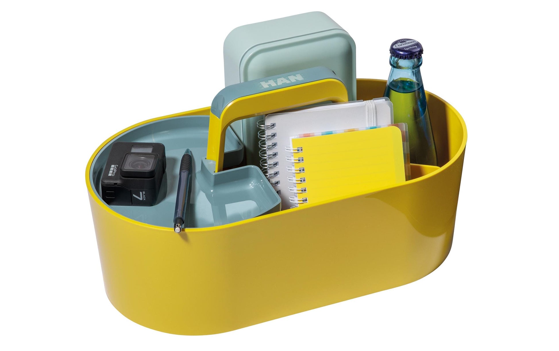 HAN Werkzeugkasten LOFT 1200-12 Aufbewahrungsbox – 10,5 l, mit Trennelement, Gelb, ABS, B 330 × H 175 × T 180 mm