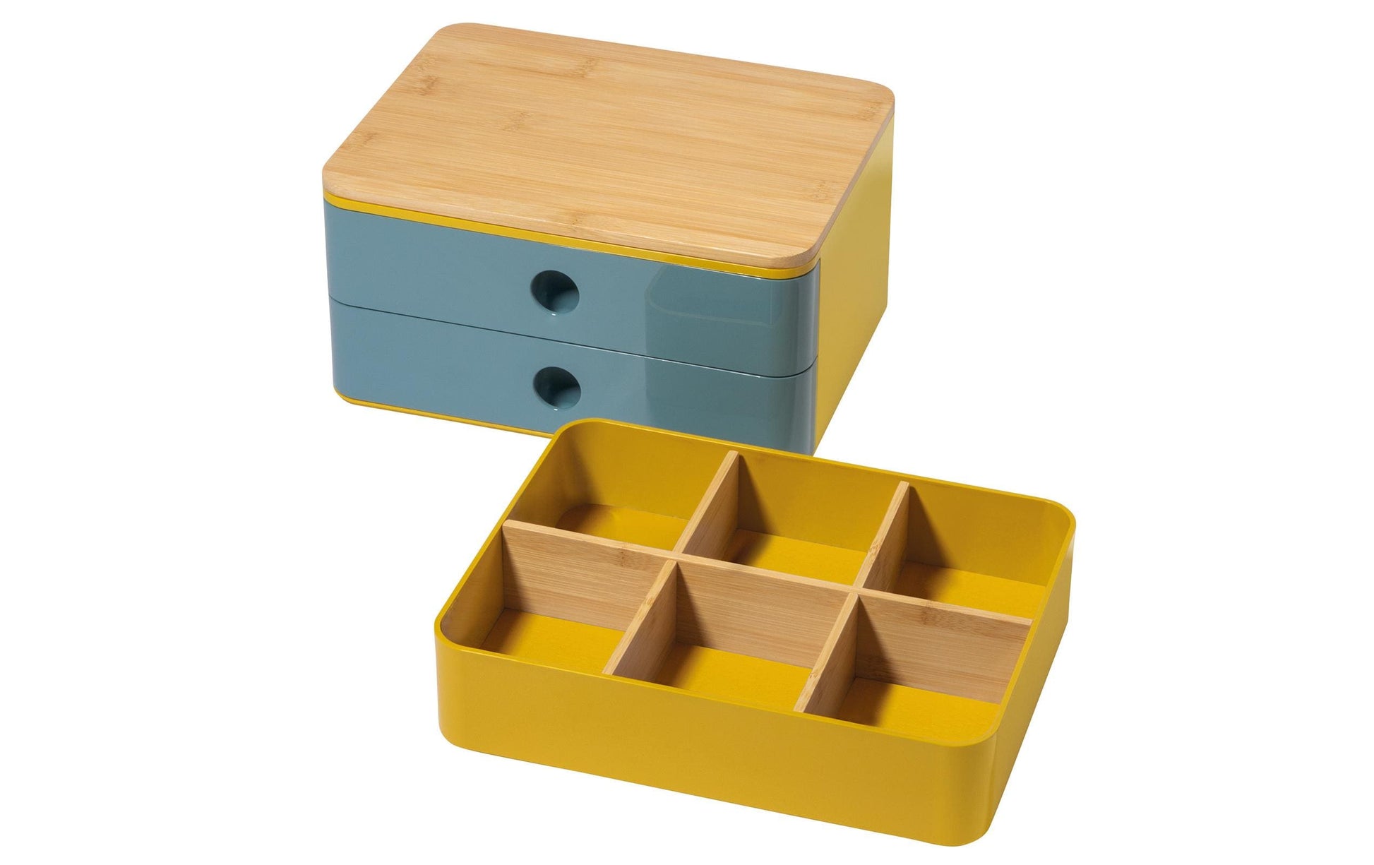 HAN Allison Smart-Box Plus Schubladenelement – 2 Schubladen, Blau, ABS, B 260 × H 125 × T 195 mm