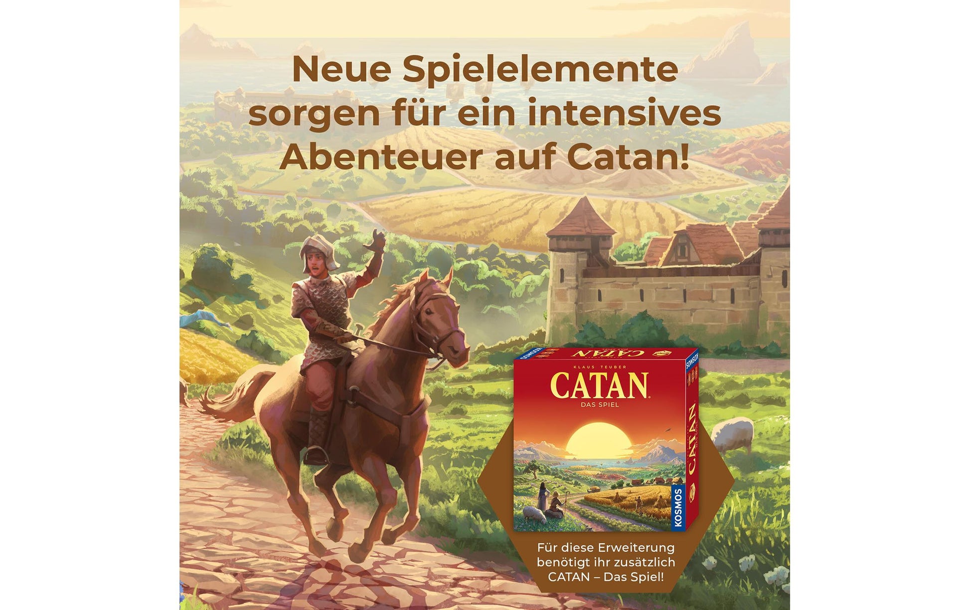 Kosmos CATAN Städte & Ritter – Erweiterung, für CATAN, 3–4 Spieler, ab 12 Jahren, 120 Min, DE