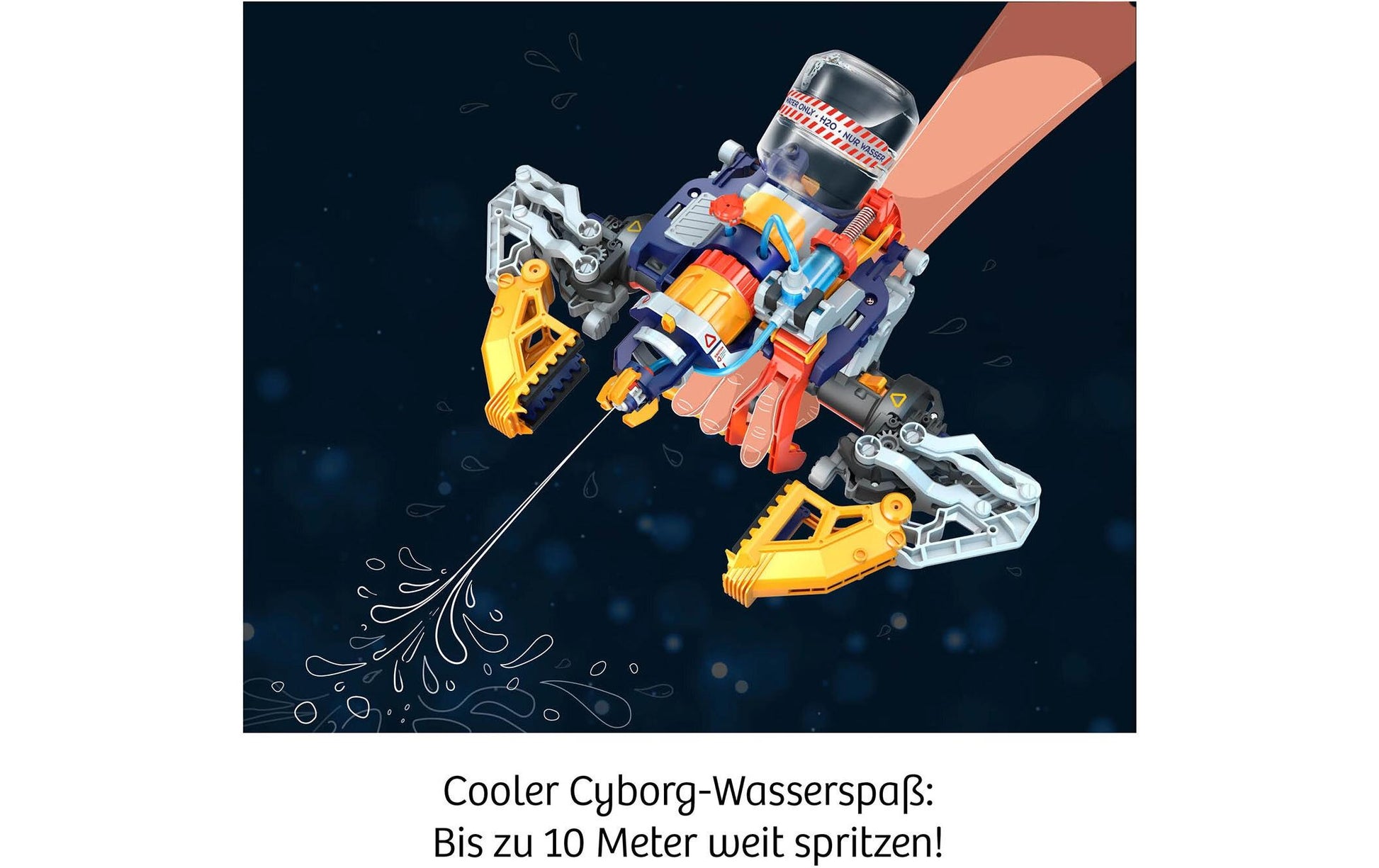 Kosmos Experimentier-Bausatz – Cyborg Water-Blaster, Hydraulik-Bausatz, ab 8 Jahren