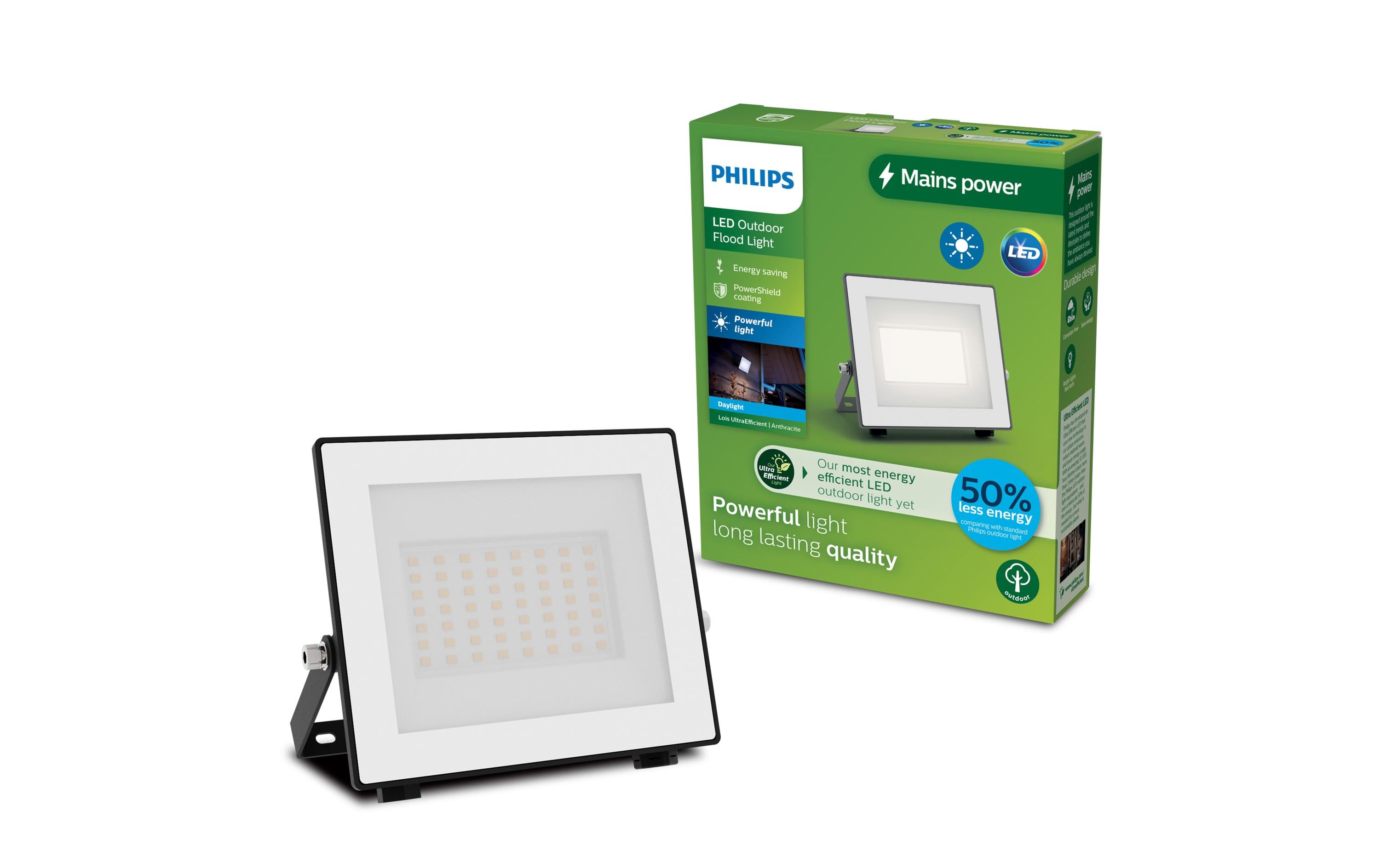 Philips Aussenwandleuchte – 2'650 lm, 14 W – Kaltweiss, 5000 K – IP65 – Netzbetrieb – Grau – Aluminium