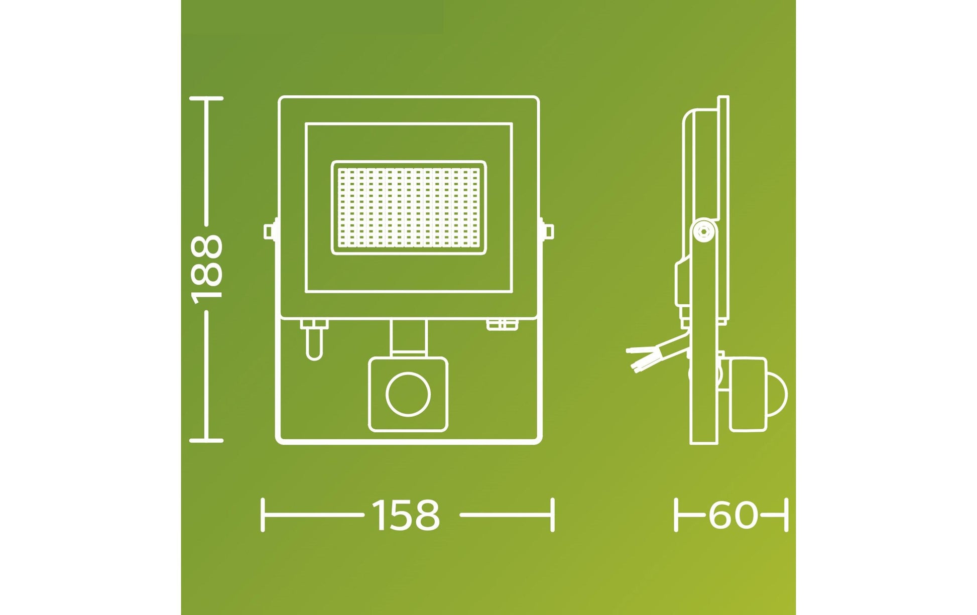 Philips Arbeitsstrahler – Kaltweiss, 5000 K – IP65 – Netzbetrieb – mit Bewegungsmelder – Anthrazit, Aluminium