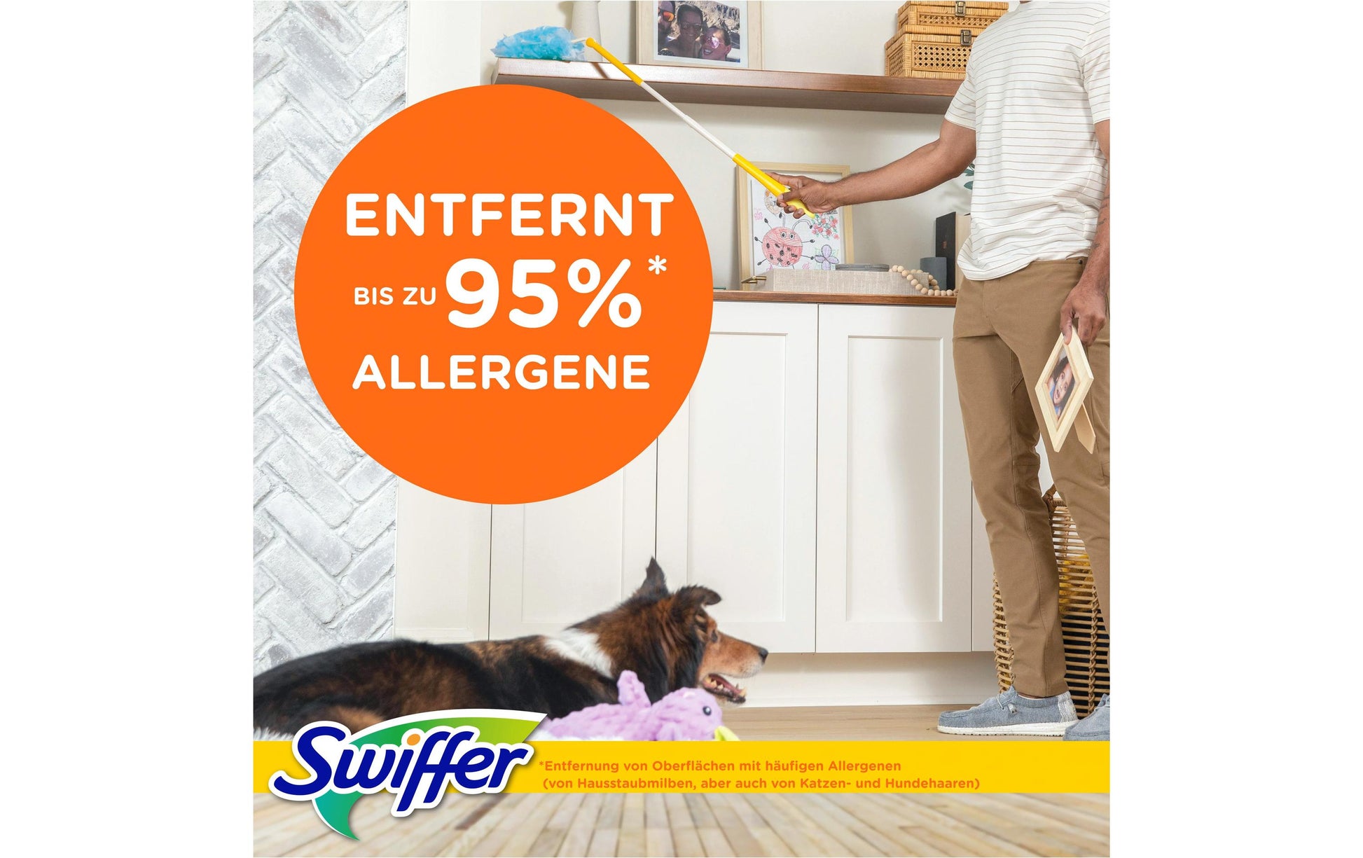 Swiffer Staubmagnet Starterset – Mikrofaser, Blau/Gelb