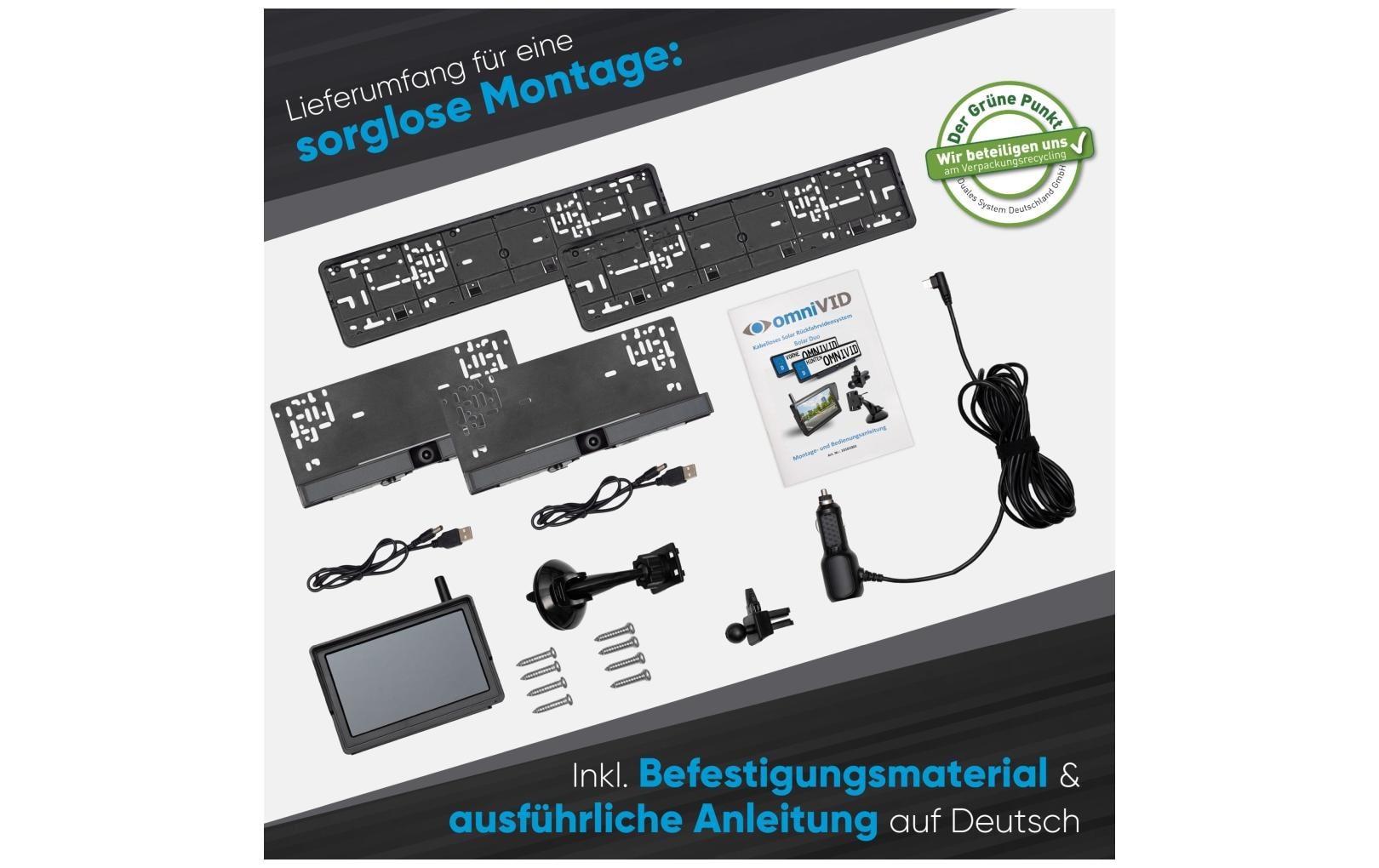Omnivid Solar 5 DUO Rückfahrkamerasystem – schwarz
