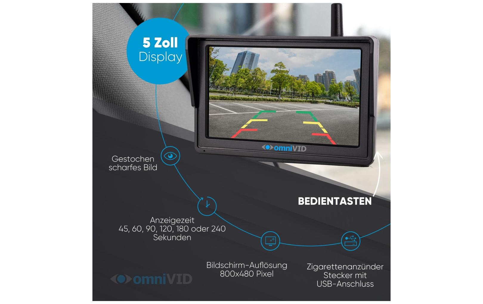 Omnivid Solar 5 – Rückfahrkamerasystem, schwarz