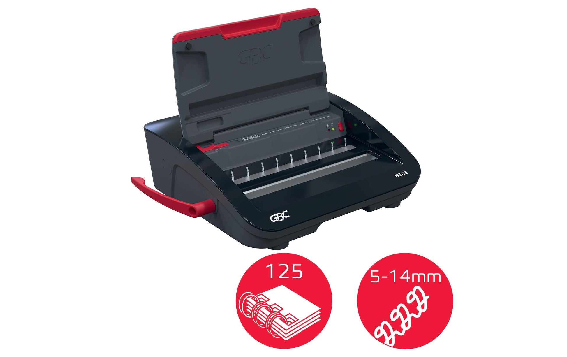 GBC WireBind WB15E Bindegerät – Drahtbindung, 15 Blätter, Bindekapazität 125 Blätter