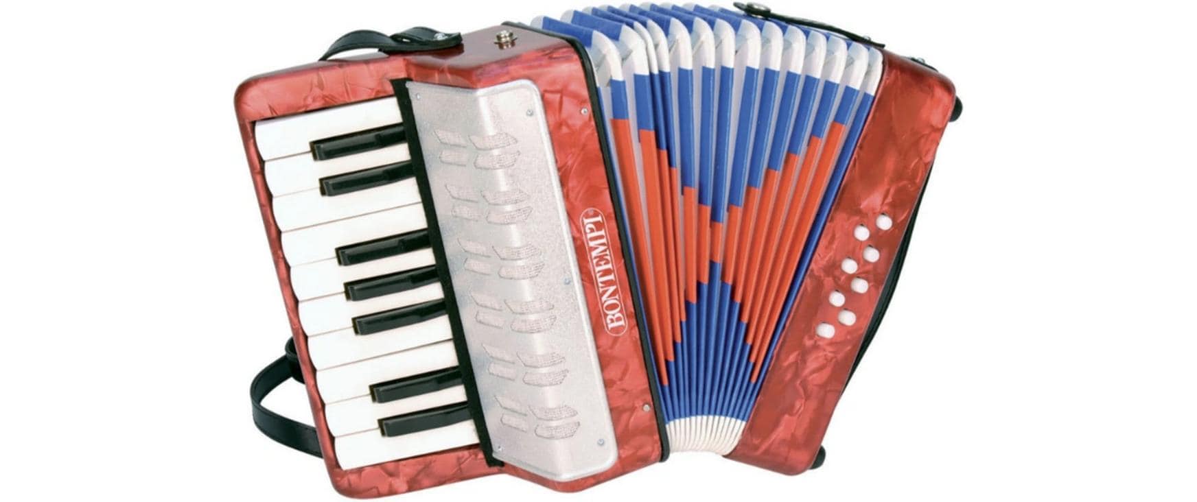 Bontempi Akkordeon – 17 Tasten, 24 cm, Kunststoff, ab 4 Jahren, mehrfarbig