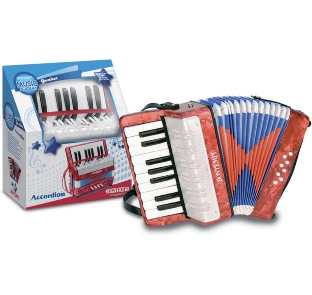 Bontempi Akkordeon – 17 Tasten, 24 cm, Kunststoff, ab 4 Jahren, mehrfarbig