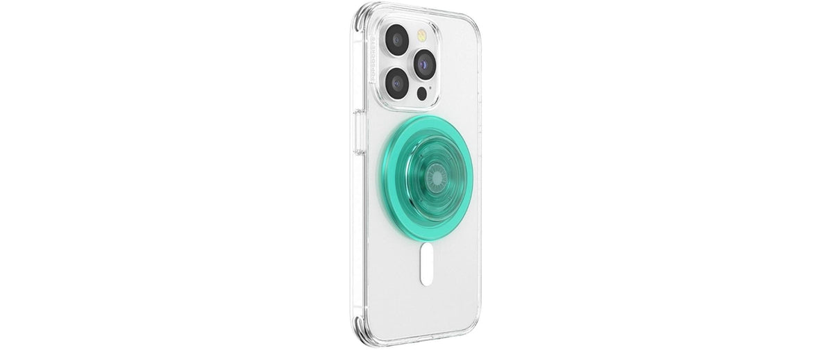 PopSockets PopGrip – Foto-/Video-Griff – MagSafe, magnetisch – für Smartphones – Mint, Transparent