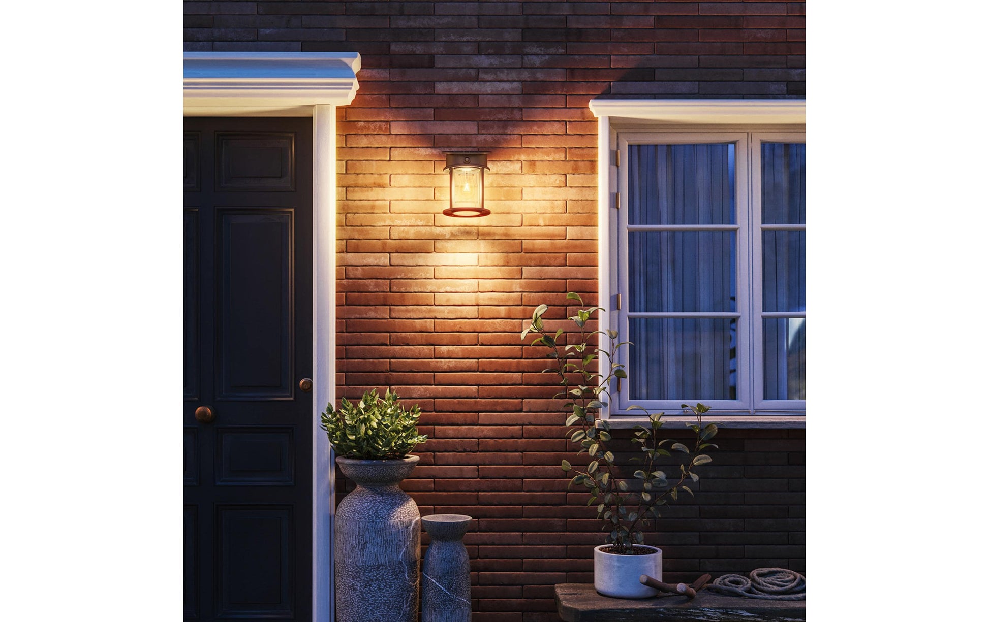 Philips Aussenwandleuchte – 2700 K, IP44, Solarbetrieb, mit Bewegungsmelder, Schwarz, Metall, Kunststoff