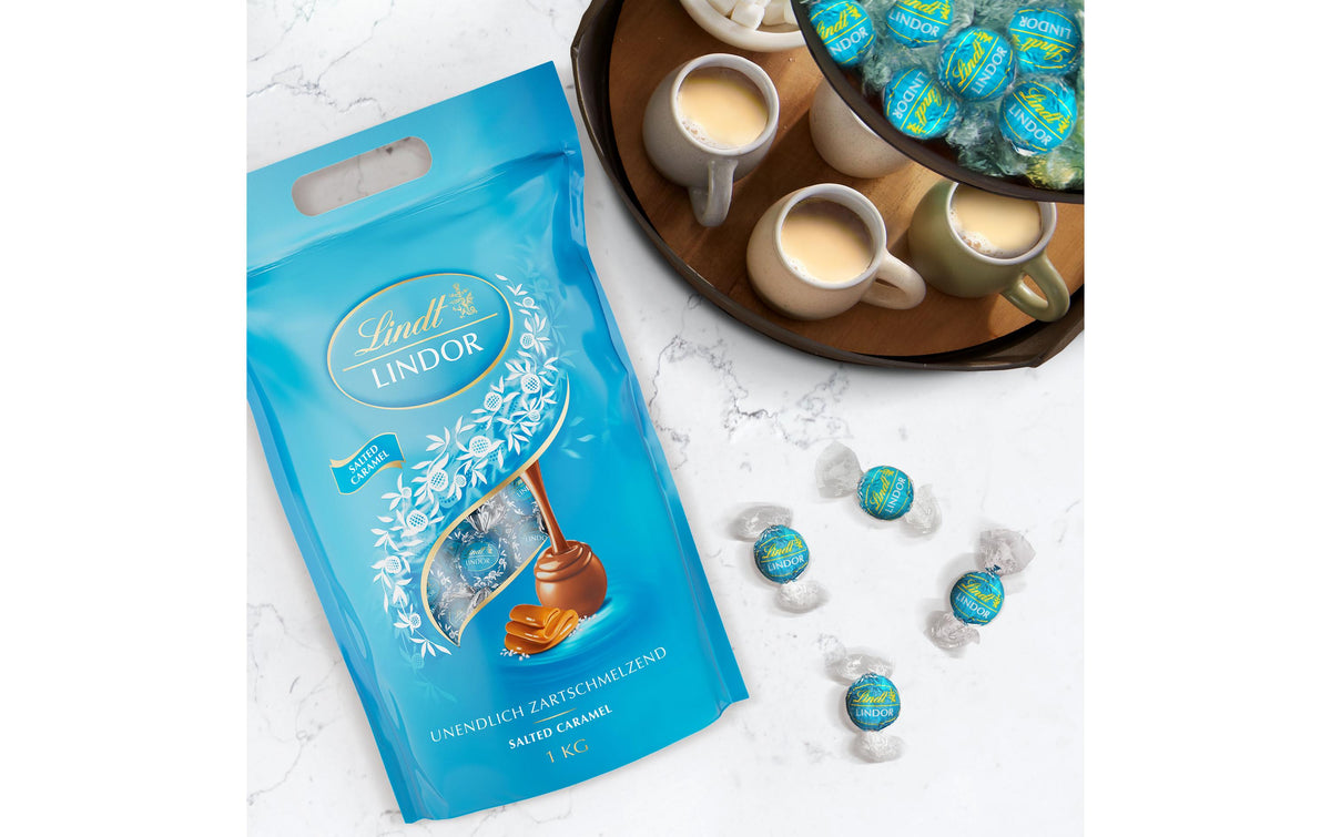 Lindt LINDOR Pralinés – gesalzenes Karamell – 80 Stück