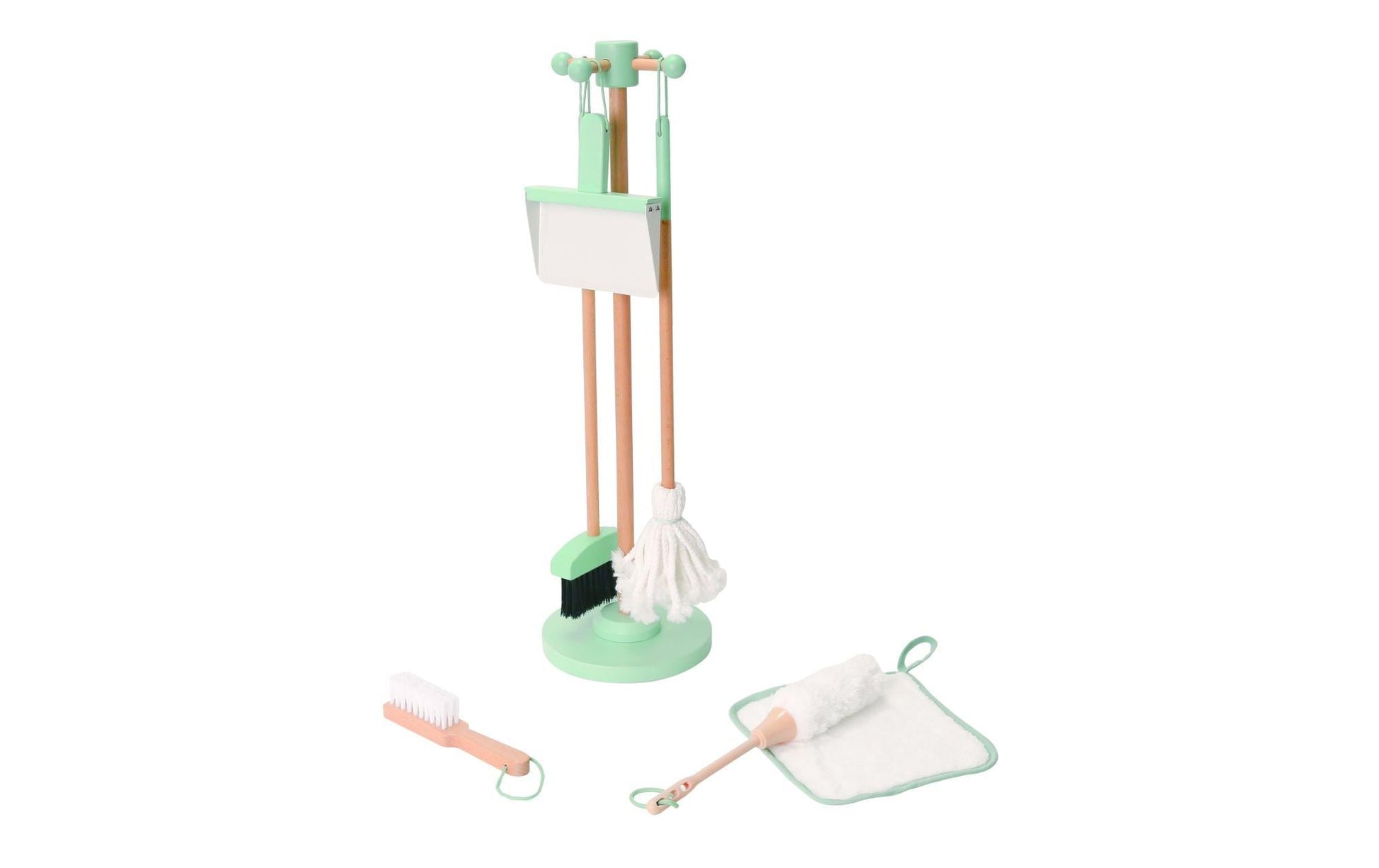 Spielba Holzspielwaren Reinigungsset – 20 × 68 cm – ab 3 Jahren – Holz, blau/orange