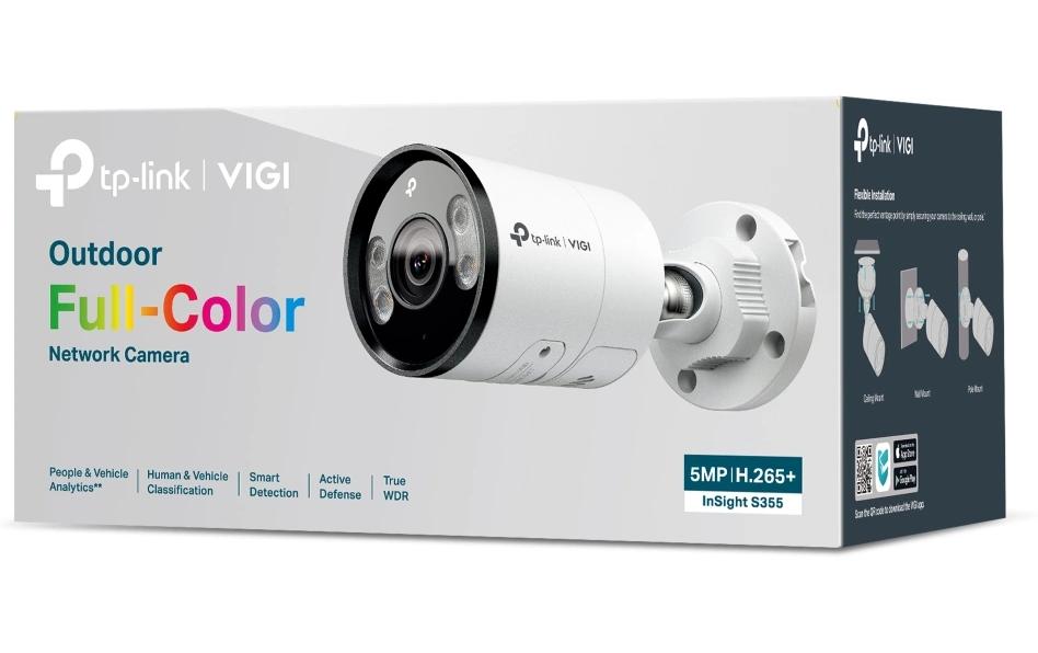 TP-Link VIGI S355 Überwachungskamera – 5 MP, Reichweite 80 m, IP67, Weiss