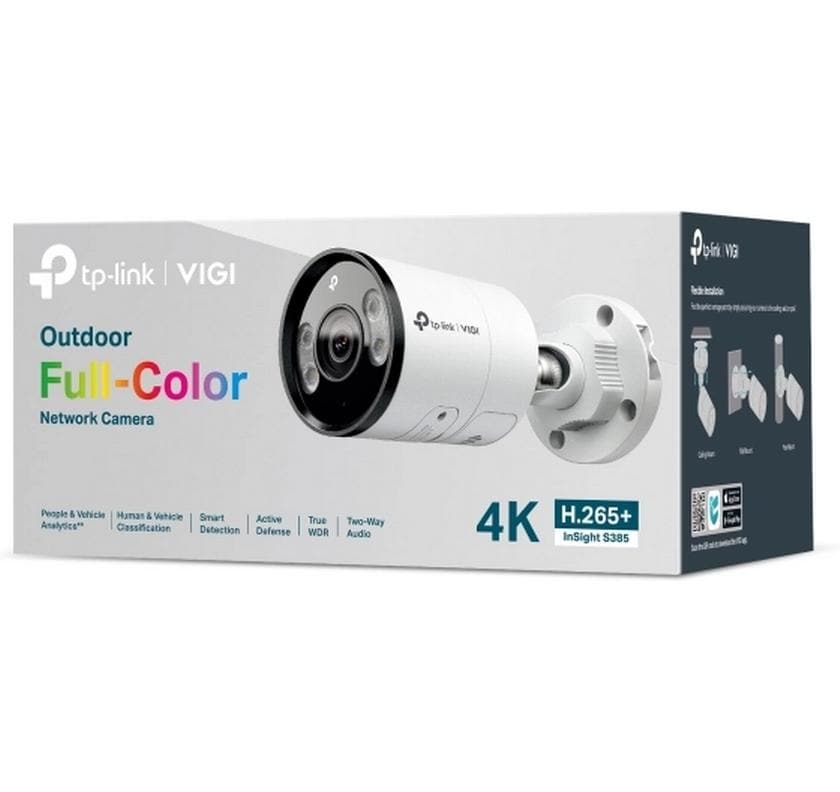 TP-Link InSight S385 Netzwerkkamera – 4K, PoE, IP67, Weiss