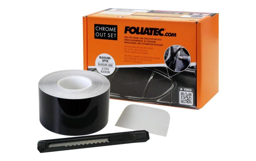 Foliatec Vinylfolie Chrome Out glänzend Schwarz