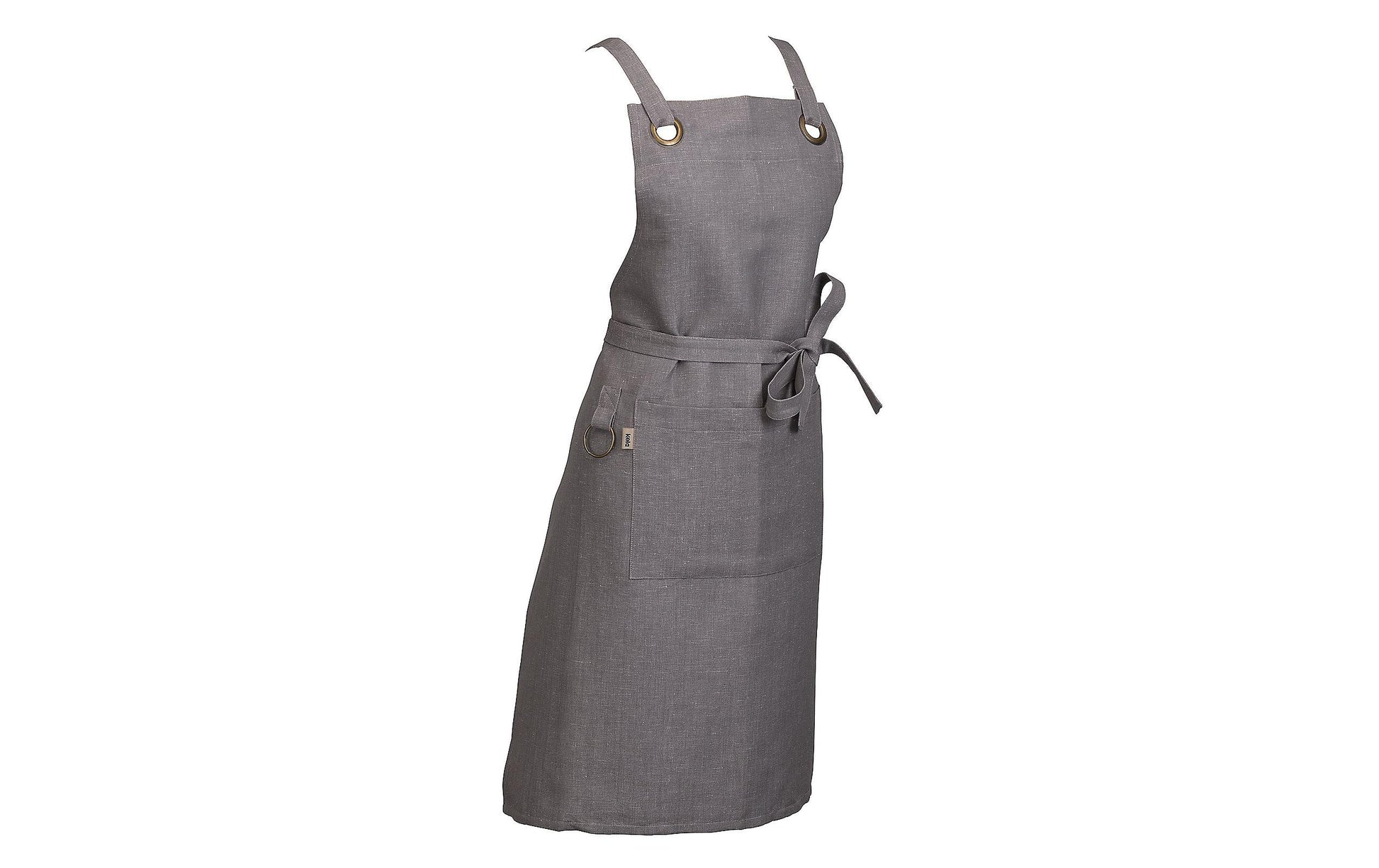 Kela Kochschürze Puro – S/M, Baumwolle/Leinen, 70×85 cm – Grau, 1 Stück