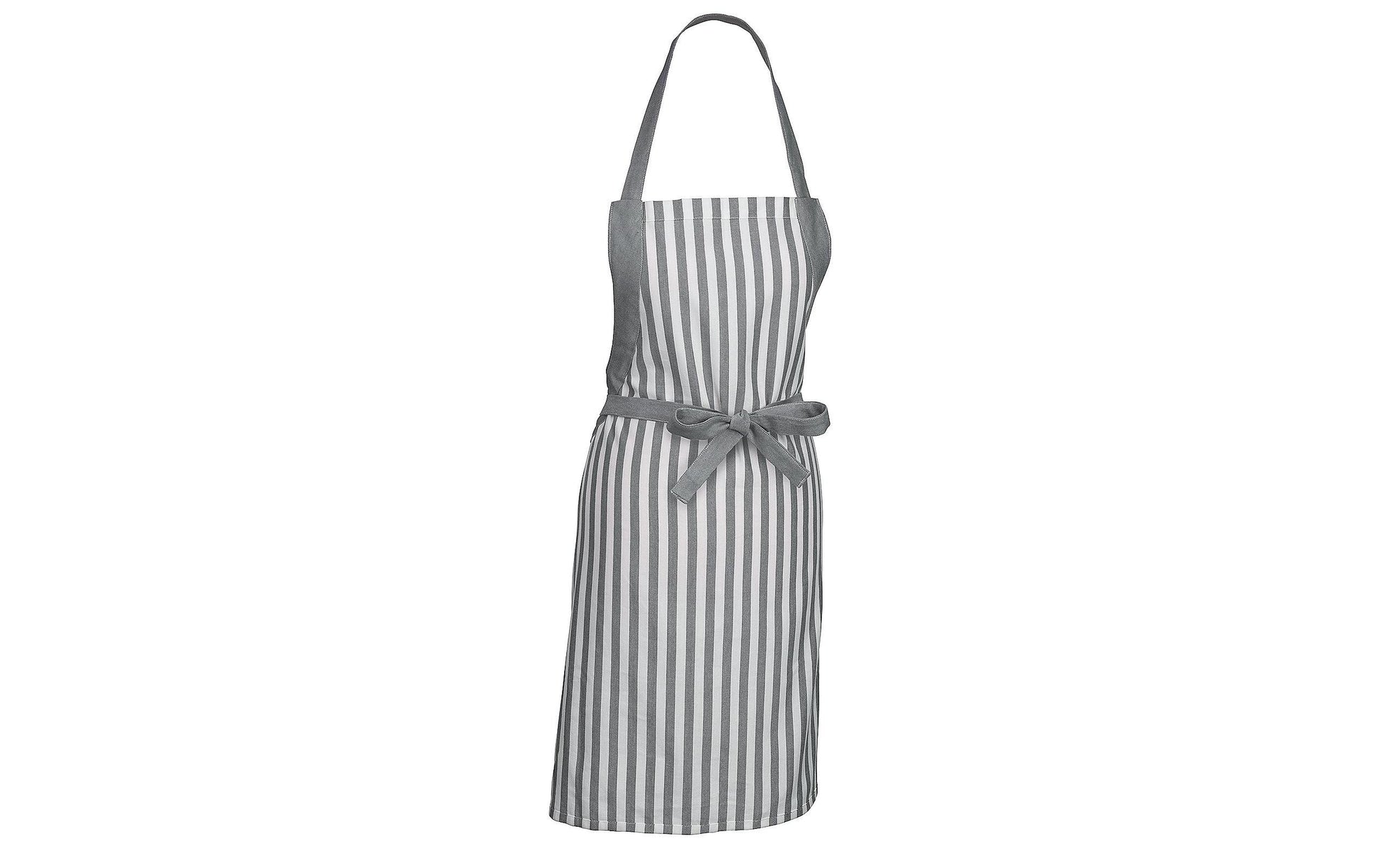 Kela Kochschürze CAJA – Bambus/Baumwolle, 67×80 cm – Dunkelgrau/Weiss
