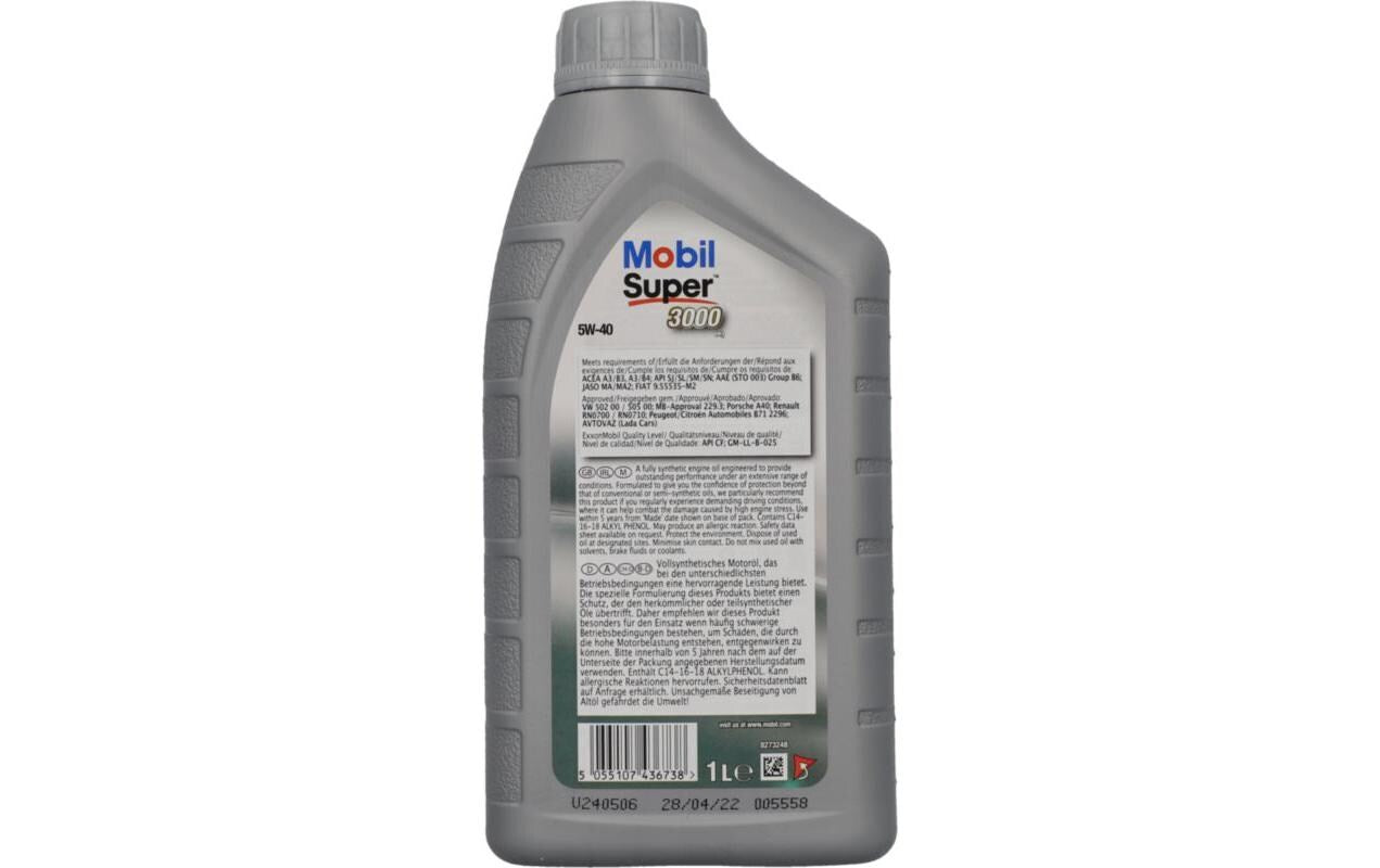 Mobil Super 3000X1 Motoröl 5W-40 – für Personenwagen – 1 l
