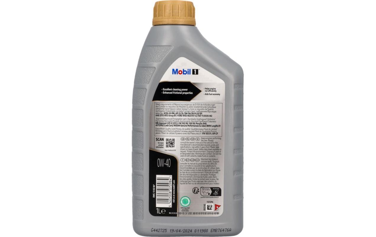 Mobil Motoröl 0W-40 – für Motor – 1 l