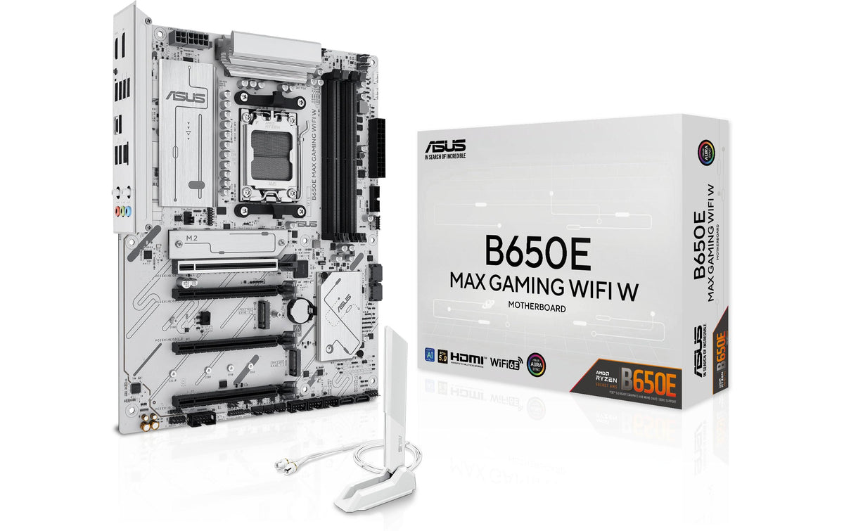 ASUS B650E MAX GAMING WIFI W – Mainboard – Sockel AM5, AMD B650, ATX, DDR5