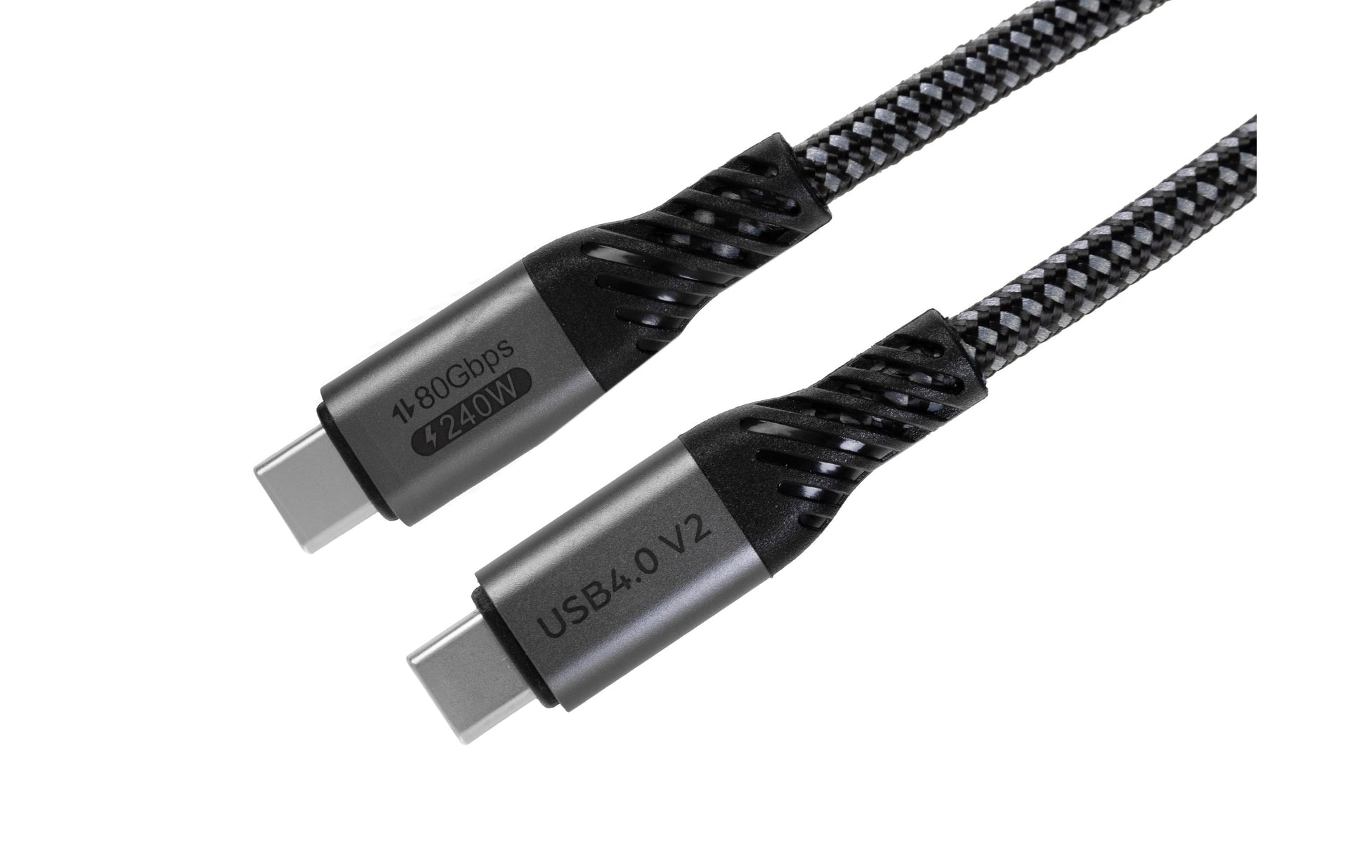ONIT USB-C auf USB-C Kabel – USB4 80 Gbit/s – 1 m – PD 240 W – Textilmantel – Schwarz
