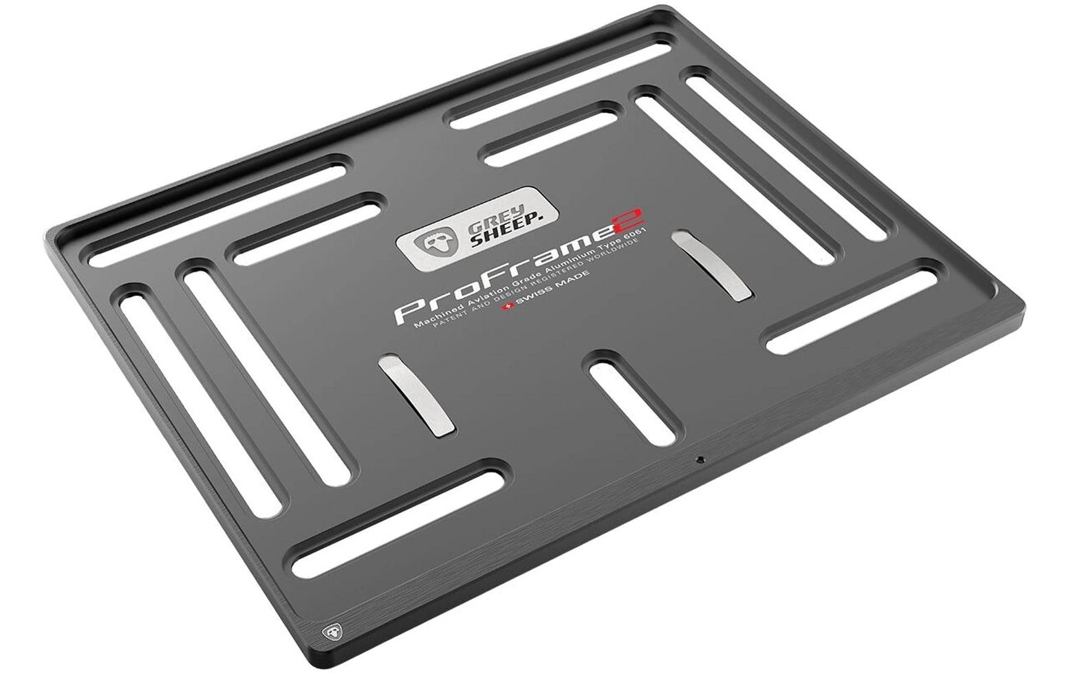 Grey sheep. Wechselrahmen ProFrame2 – für Motorrad – Wechselsystem – schwarz – Aluminium – 18×14 cm
