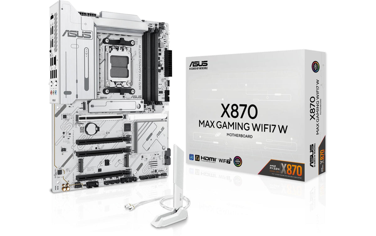 ASUS X870 Max Gaming WiFi7 W – Mainboard – AM5, AMD X870, ATX, DDR5