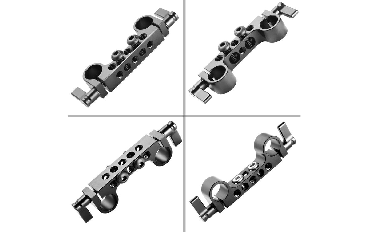 SmallRig 2061 Schienenblock 15 mm – Aluminium, 102 × 123 × 40 mm, 1/4" Gewinde – Schwarz – 2er-Pack