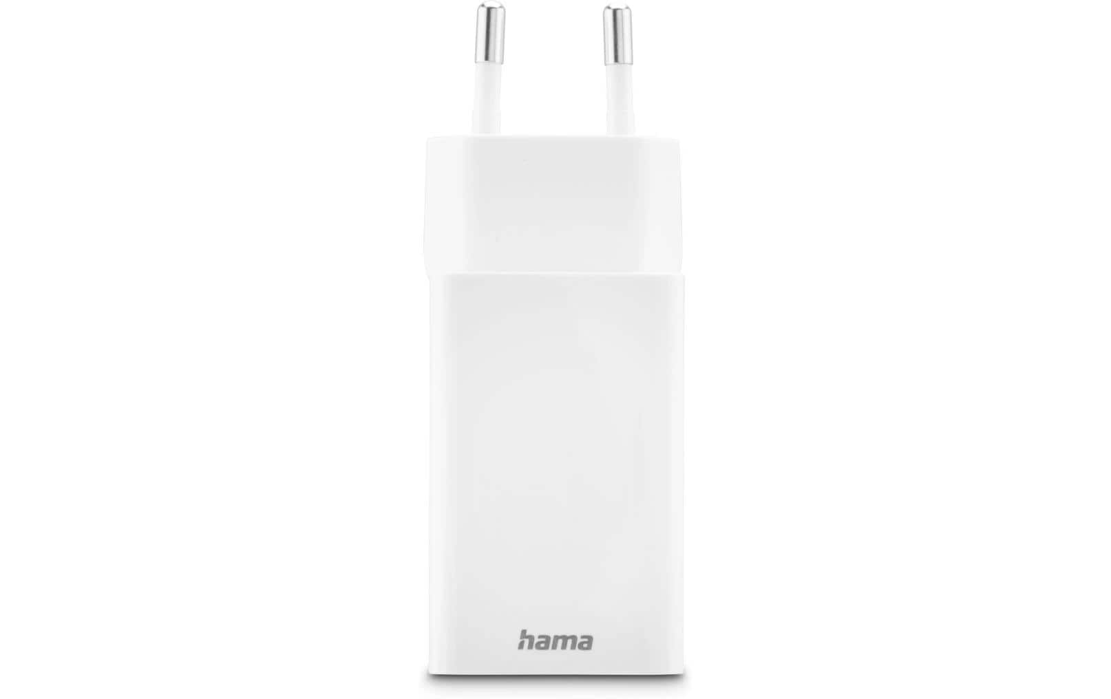 Hama 00201993 USB-Ladegerät 45 W – USB-C×1, USB-A×1 – PD, QC 3.0 – GaN, EU-Stecker (Typ C), Weiss