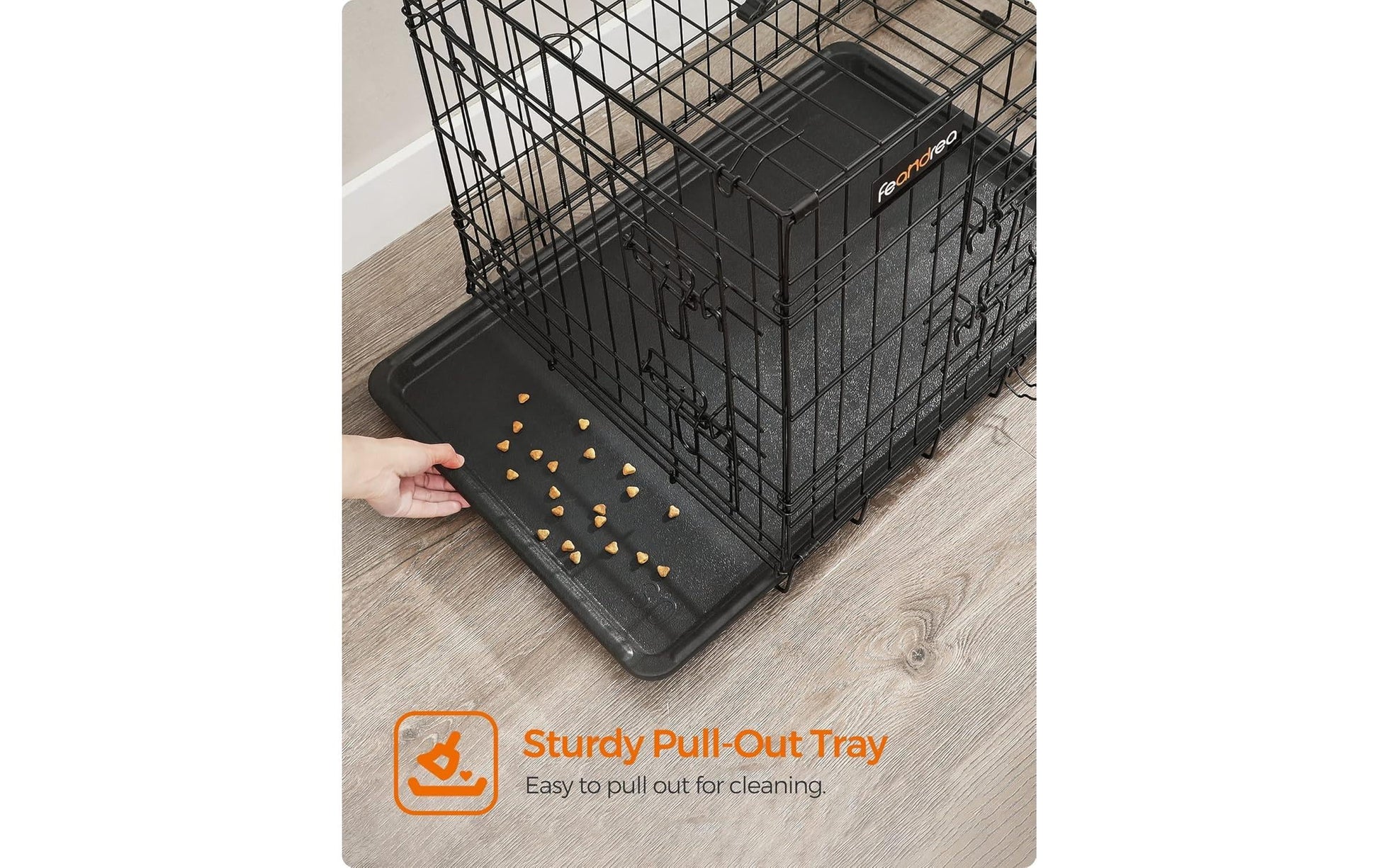 Feandrea Transportbox für Hunde – verschliessbar, Front- & Seitenbeladung, bis 50 kg – 1220×805×745 mm – sch