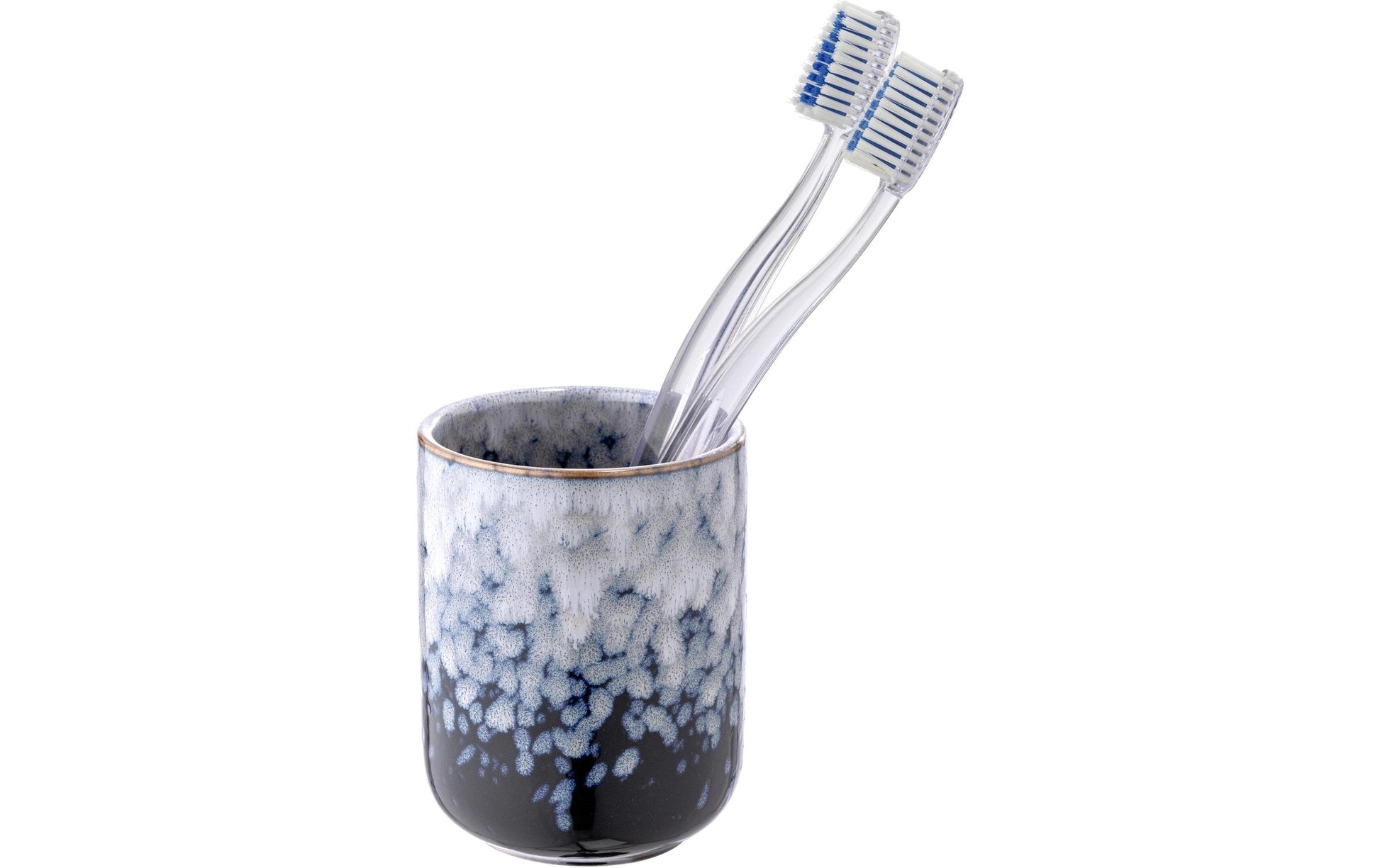 WENKO Zahnbürstenhalter Rosali – 7,5×7×9,5 cm, Keramik, Blau