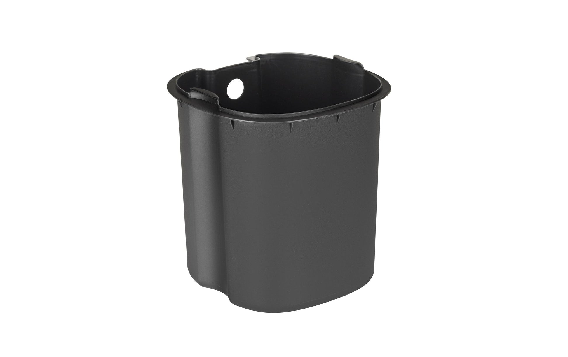 WENKO Tisch-Abfallbehälter Fianema – 3 l – mit Deckel – Stahl, schwarz – B × H × T 170 × 235 × 210 mm