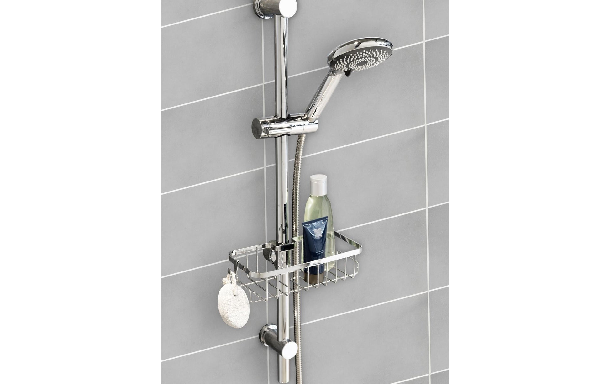 WENKO Seifenhalter (Wand) – Edelstahl/Kunststoff, Wandmontiert, 24×6,2×14 cm, Chrom