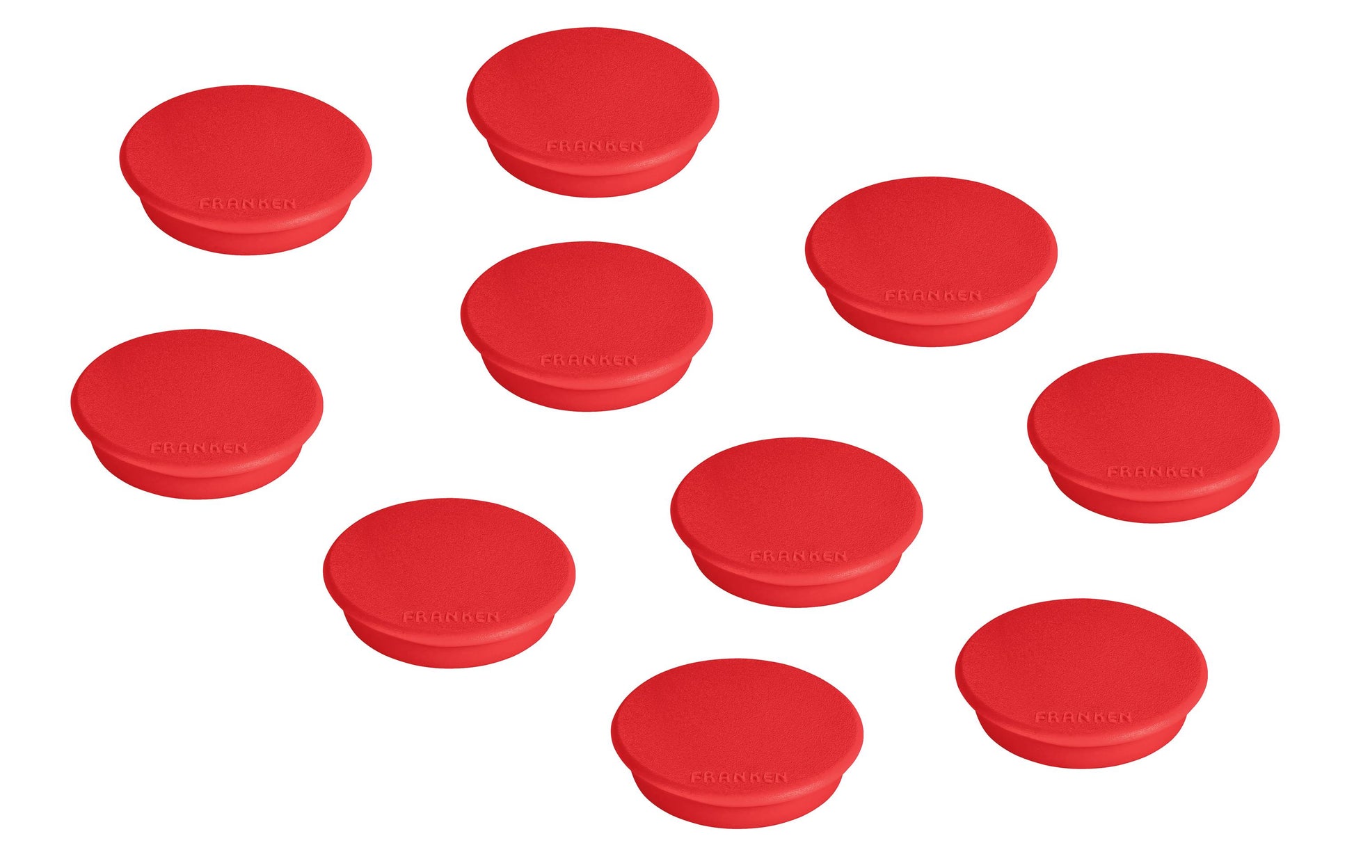 Franken Tafelmagnete – Ø 24 mm, 10 Stk., rot