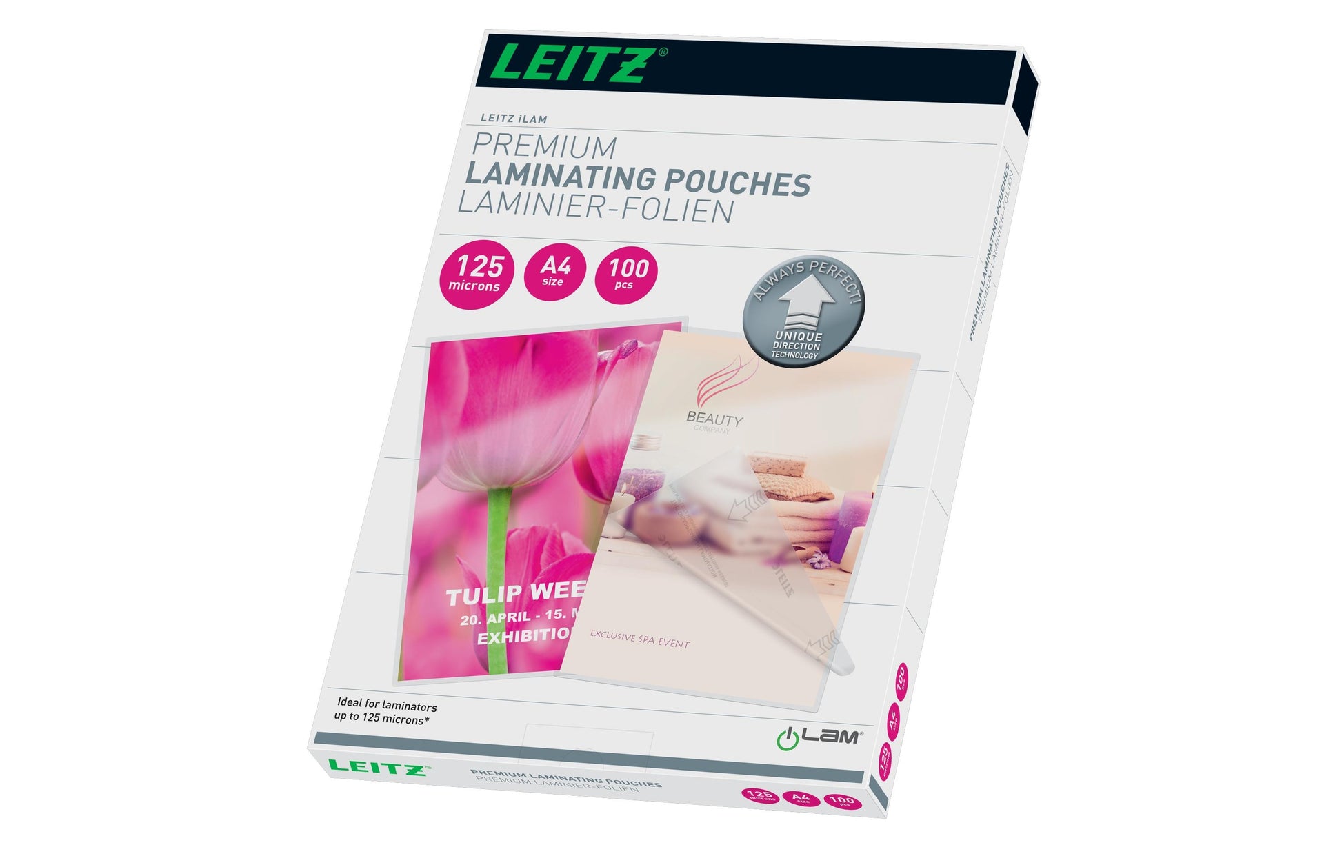 Leitz Laminierfolien A4, glänzend – 125 µm, 216 × 303 mm, 100 Stk.