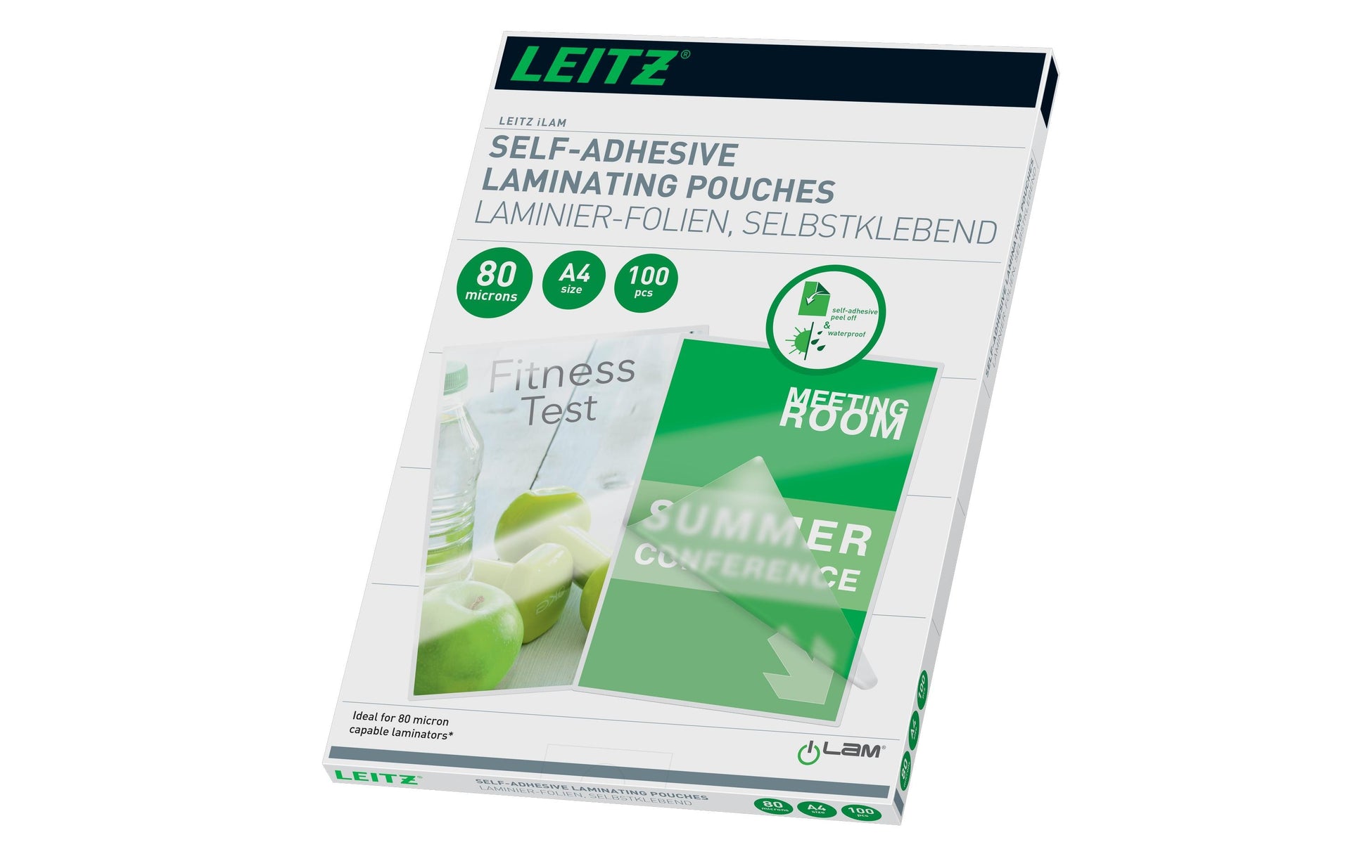 Leitz 33872 Laminierfolien A4 – 80 µm, Transparent, 100 Stück