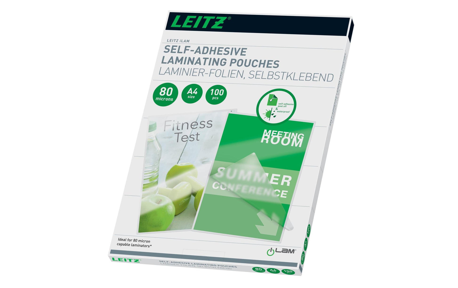 Leitz 33872 Laminierfolien A4 – 80 µm, Transparent, 100 Stück