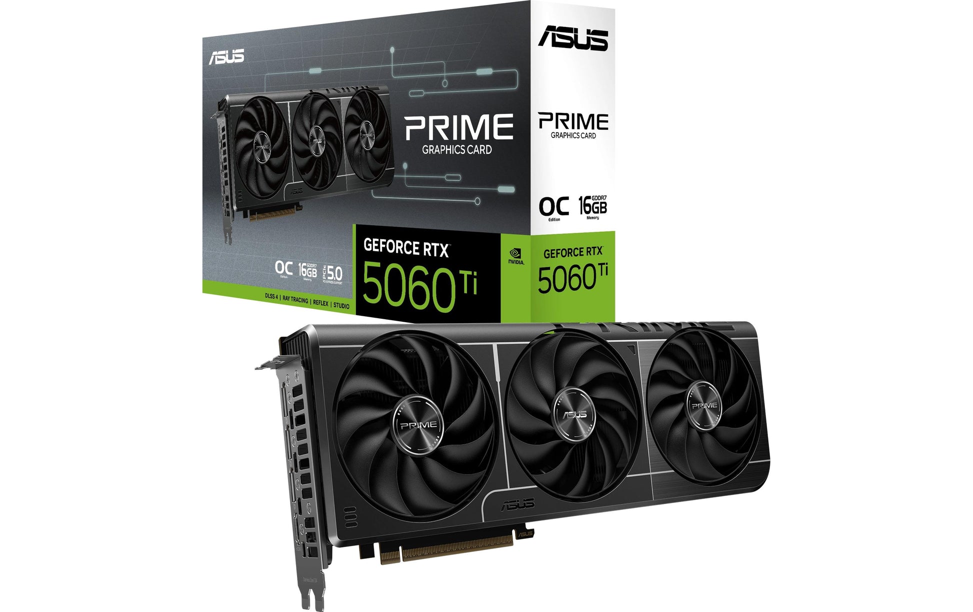 ASUS PRIME-RTX5060TI-O16G – PCIe Grafikkarte – 3×DP, 1×HDMI, PCIe 5.0, 1×8-polig