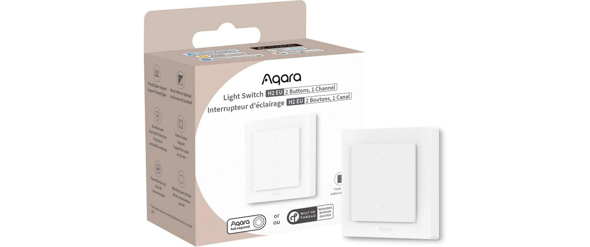 Aqara H2 – Smart-Taster – Bluetooth, WLAN, 1 Kanal – Weiss