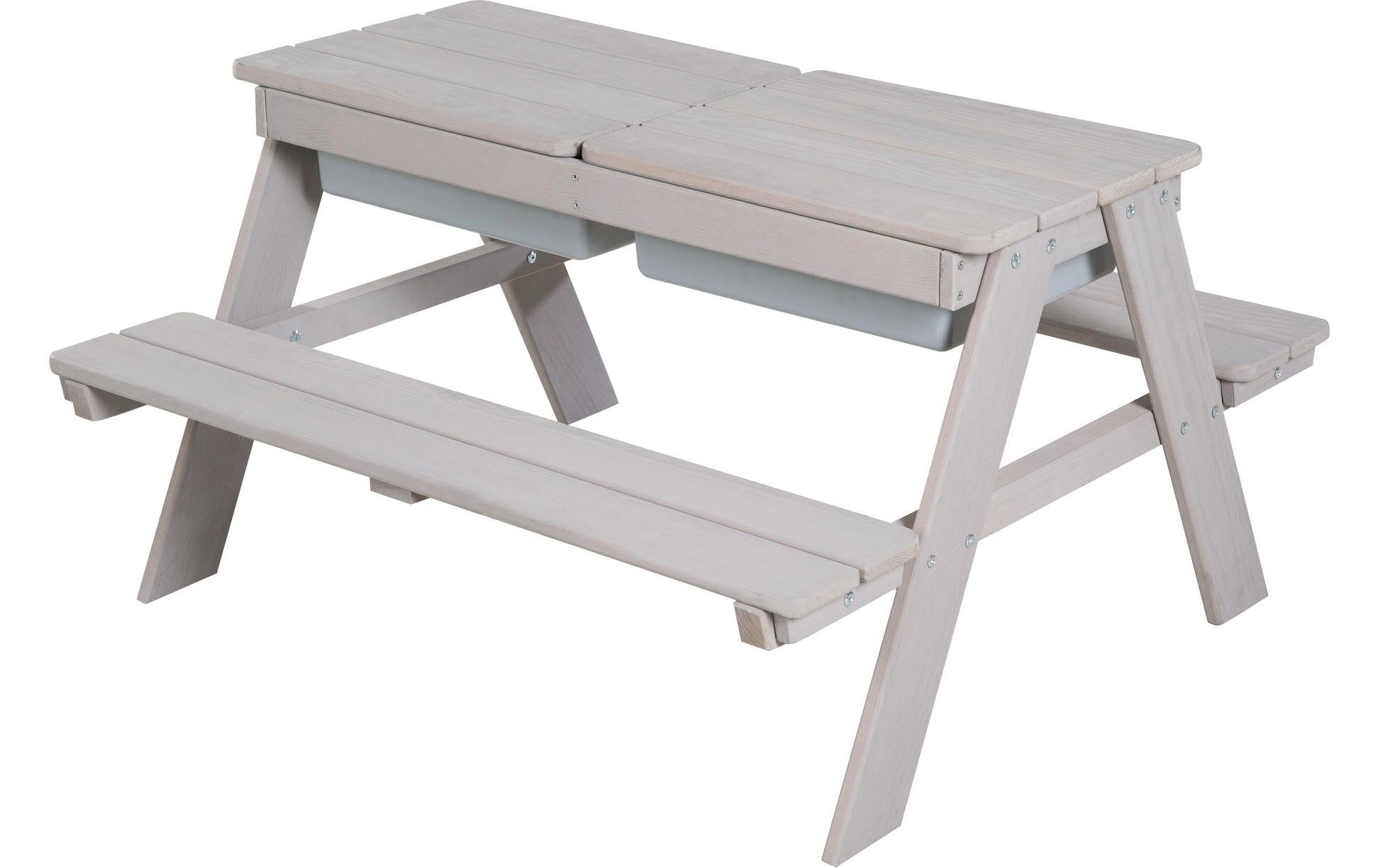 Roba Beistelltisch – 89 × 85,5 × 50 cm – Kunststoff & Holz – Grau – mit Staufach