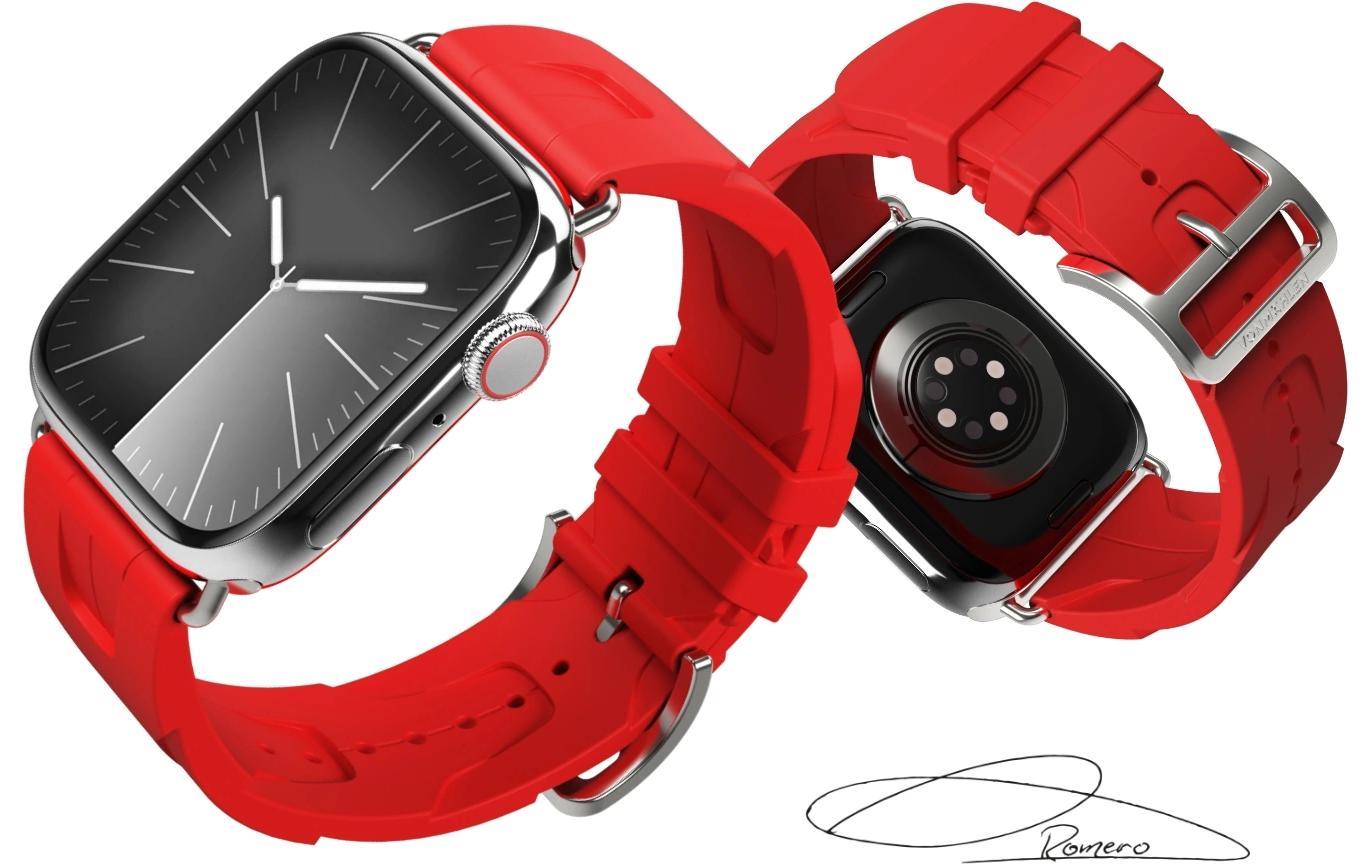 Vonmählen A. R. Exclusive Band Portofino – Silikon, Rot, für Apple Watch 44–49 mm