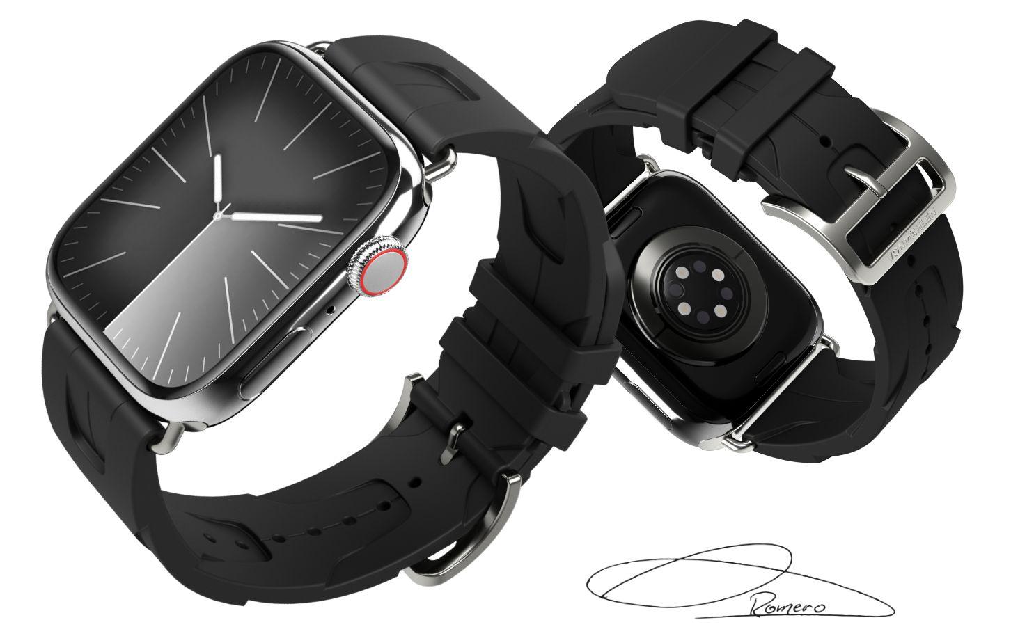 Vonmählen A. R. Exclusive Band 44–49 mm – Sportband, Schwarz, für Apple Watch