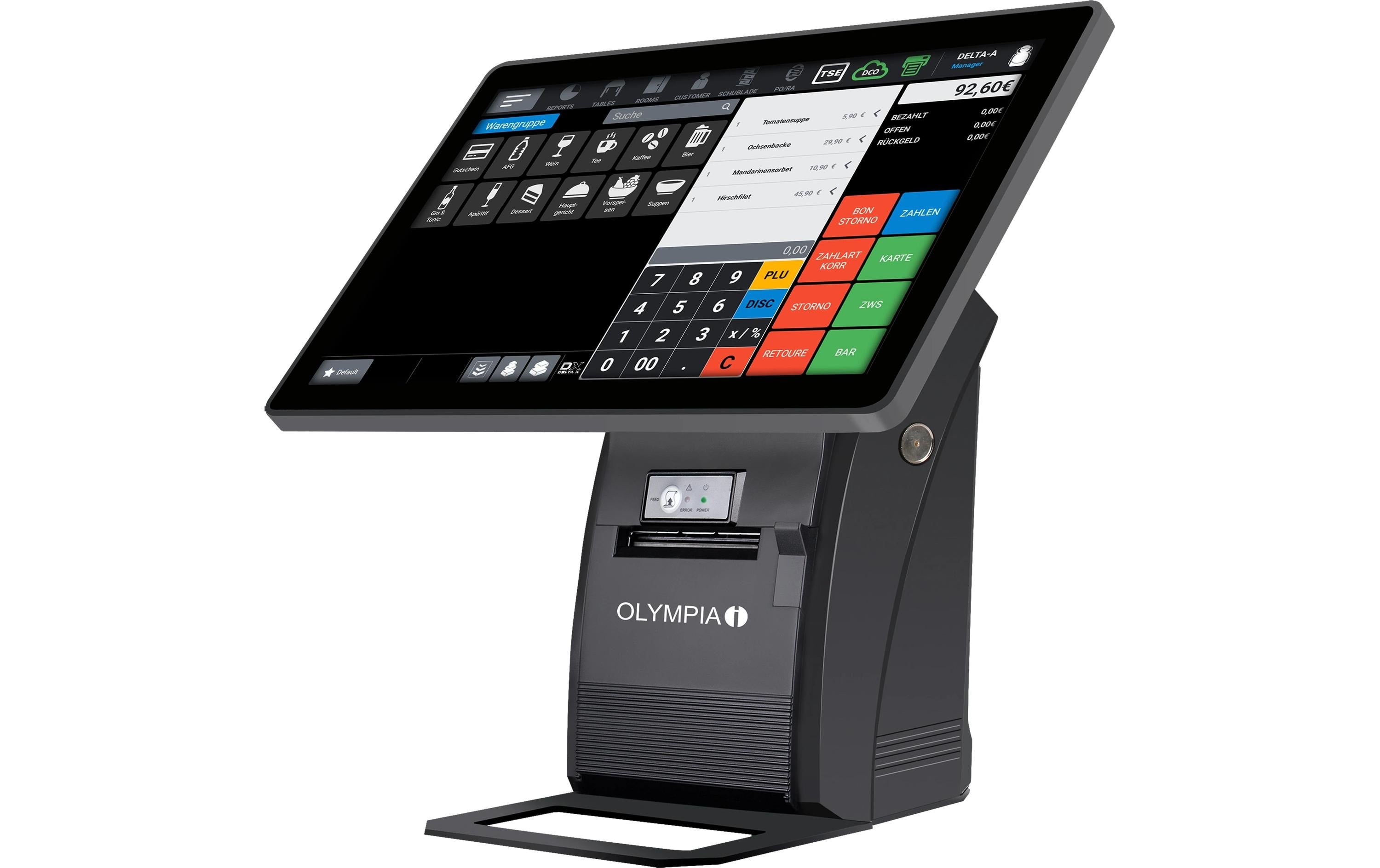 Olympia T215 – POS-Terminal – Thermodruckwerk, Schwarz