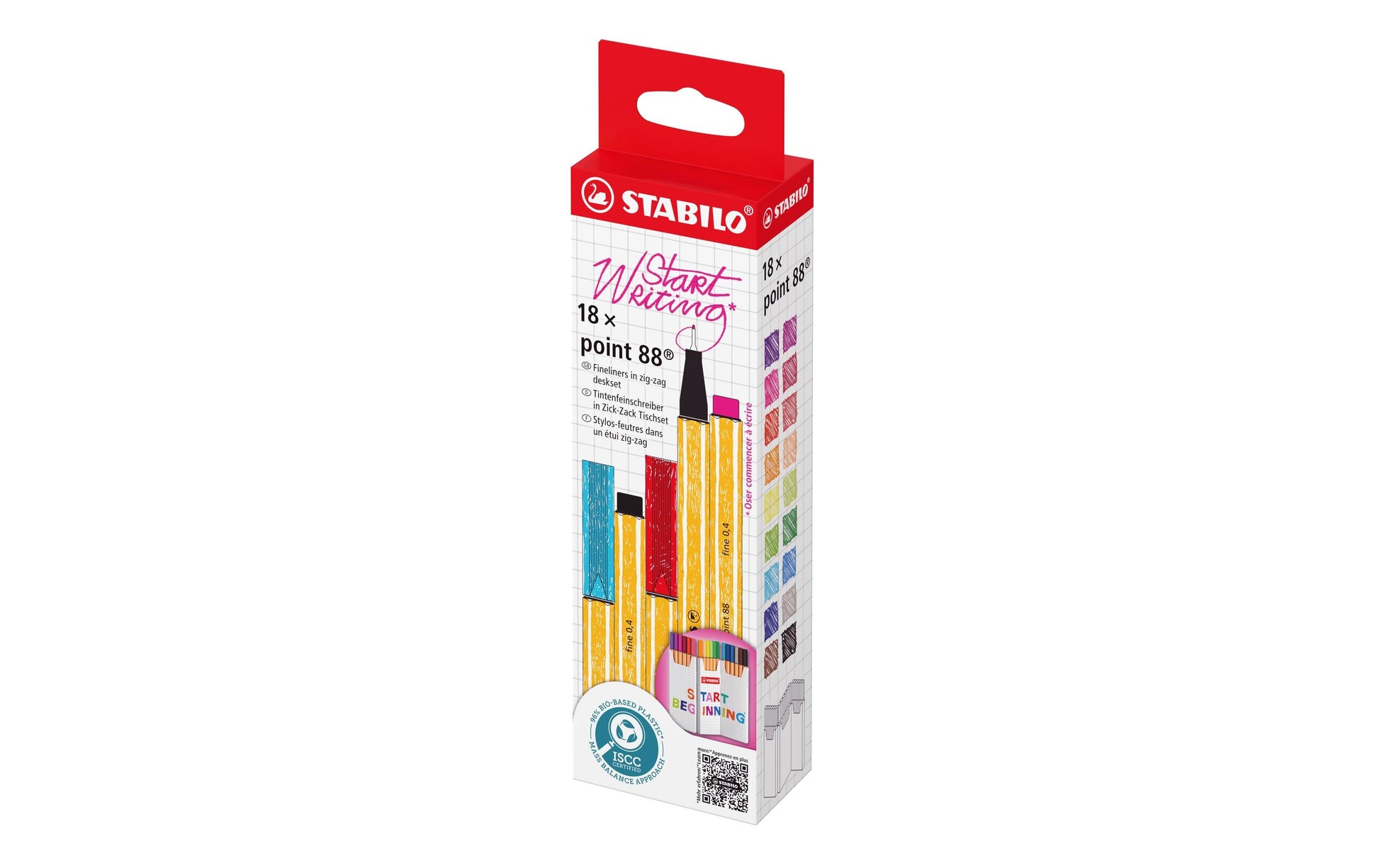 STABILO point 88 Fineliner Zick-Zack Etui – 18 Stk., 0,4 mm, sortiert