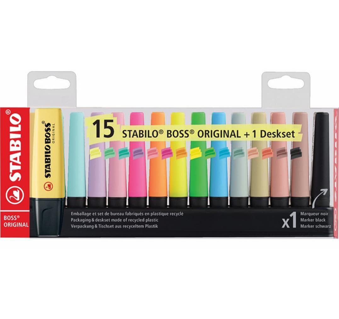 STABILO BOSS Original Textmarker – Set, Farben sortiert