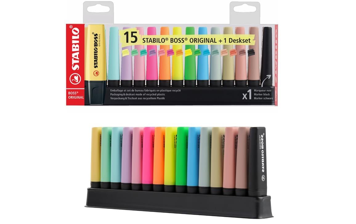 STABILO BOSS Original Textmarker – Set, Farben sortiert