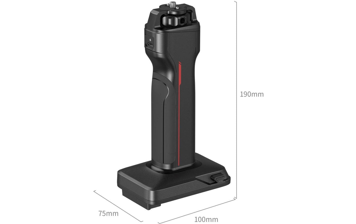 SmallRig SH01 Batteriegriff mit Ladefunktion – für V-Mount-Akkus – 100 W, 100 × 190 × 75 mm – Schwarz/Rot