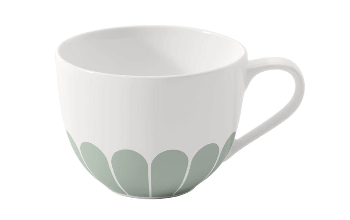 Villeroy & Boch Fleur Kaffeetasse – 0,16 l, Porzellan, Grün, mit Henkel, 6 Stück