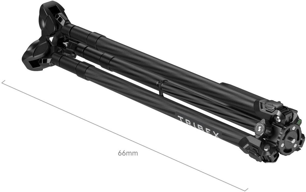 SmallRig TRIBEX 4858 Dreibeinstativ – 155 cm, 25 kg Traglast, 2,6 kg, Kohlefaser/Aluminium – 3/8" – Schwarz